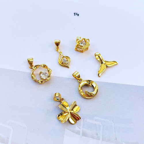 18K Gold Pendant for Women Without Chain