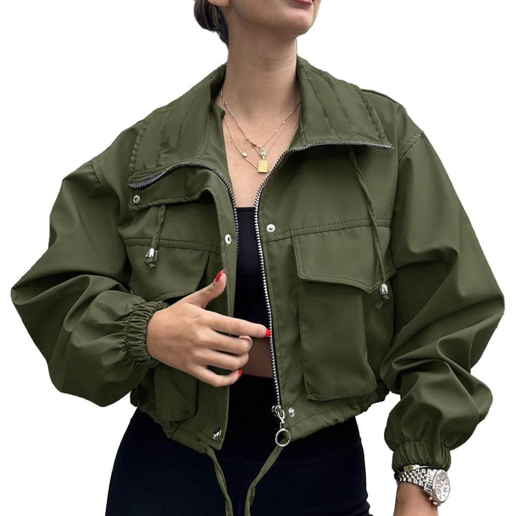 Zippered chain windbreaker jacket