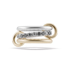 S925 Sterling Silver Zirconia Geometric Triple Ring
