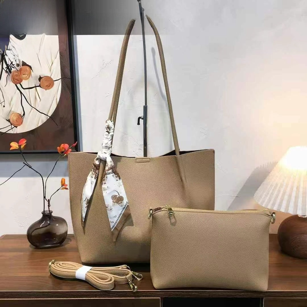 Women Large Capacity PU Tote Shoulder Bag