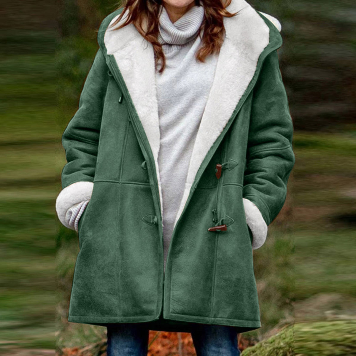 Women's Plush Collar Suede Jacket
