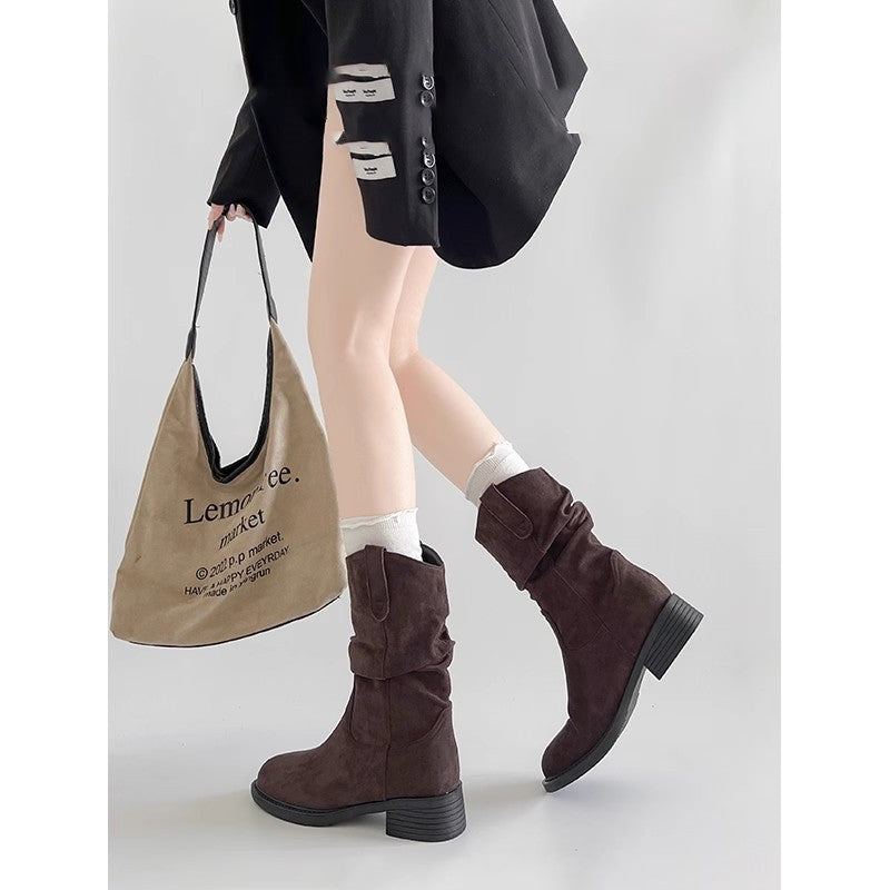 Western Cowboy Mid-Calf Boots