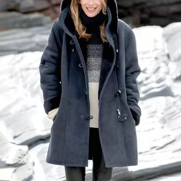 Women's Plush Collar Suede Jacket