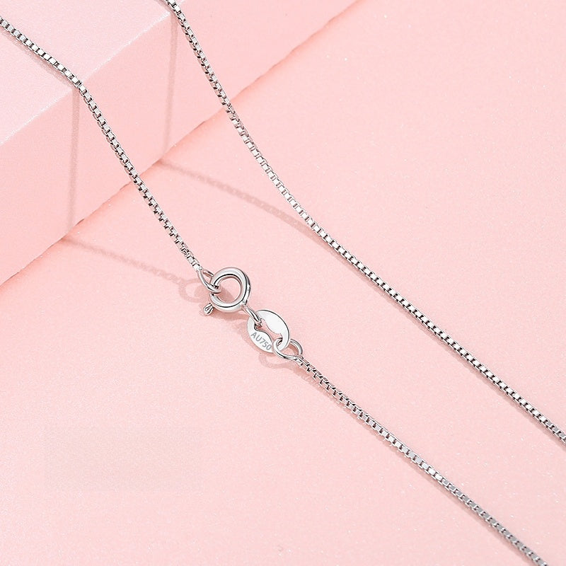 18K Gold Plain Chain Necklace for Women