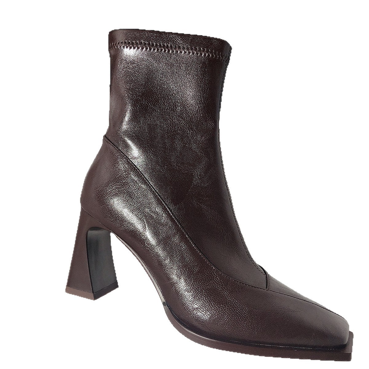 Genuine Leather Square Toe Boots