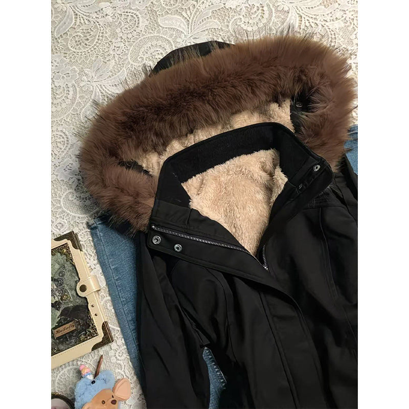 Retro Fleece Lined Hooded Jacket