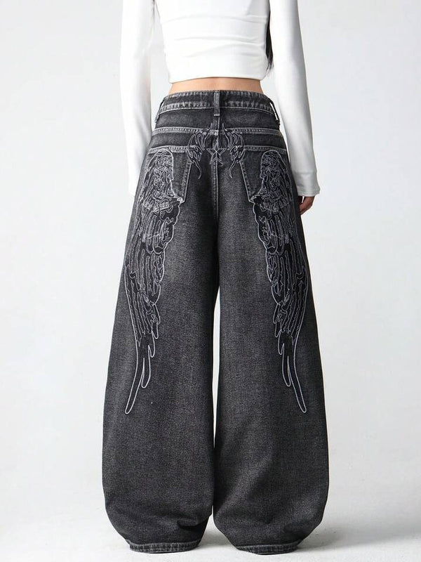 Heavy-Duty 3D Embroidery Denim Pants