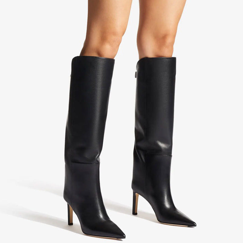 Pointed Toe High-Heel Boots