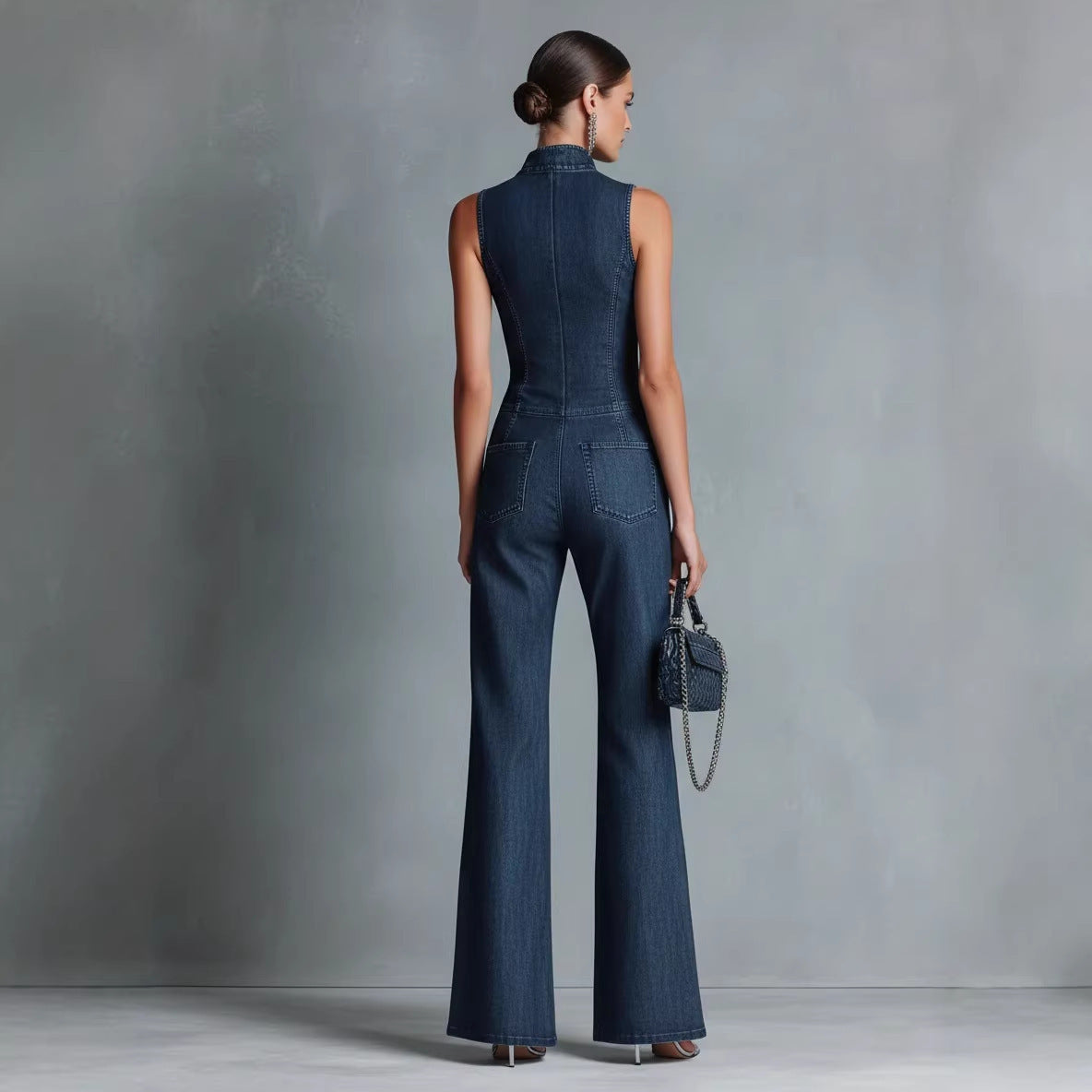 Womens Vintage Denim Jumpsuit