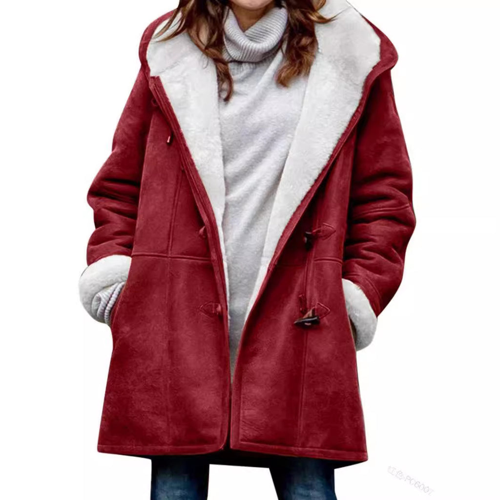 Women's Plush Collar Suede Jacket