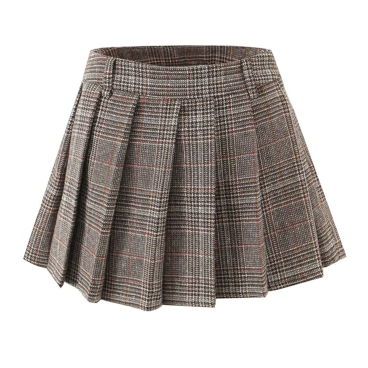 Pleated Skirt Plaid Skirt Skirt Women's Anti-running Skirt