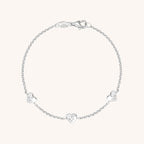 Sterling Silver Heart Zircon Bracelet