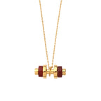 Adjustable Agate Malachite Dumbbell Necklace